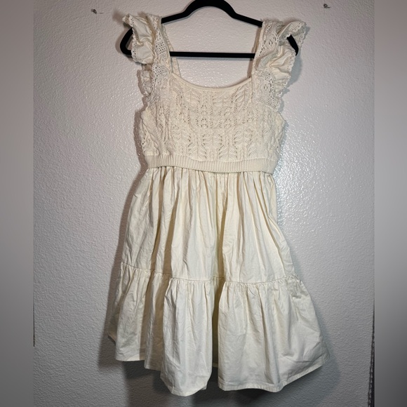 En Saison Cream Lace-Tiered Mini Dress - Picture 2 of 6